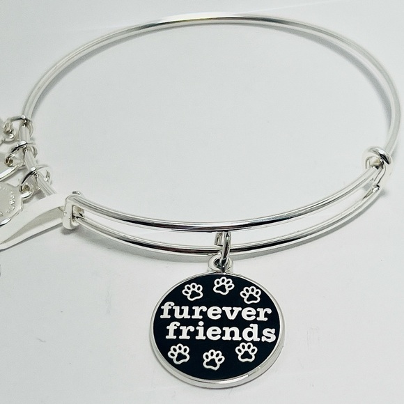 Alex and Ani “Furever Friends” Expandable charm bangle bracelet. Silver … - Picture 1 of 11